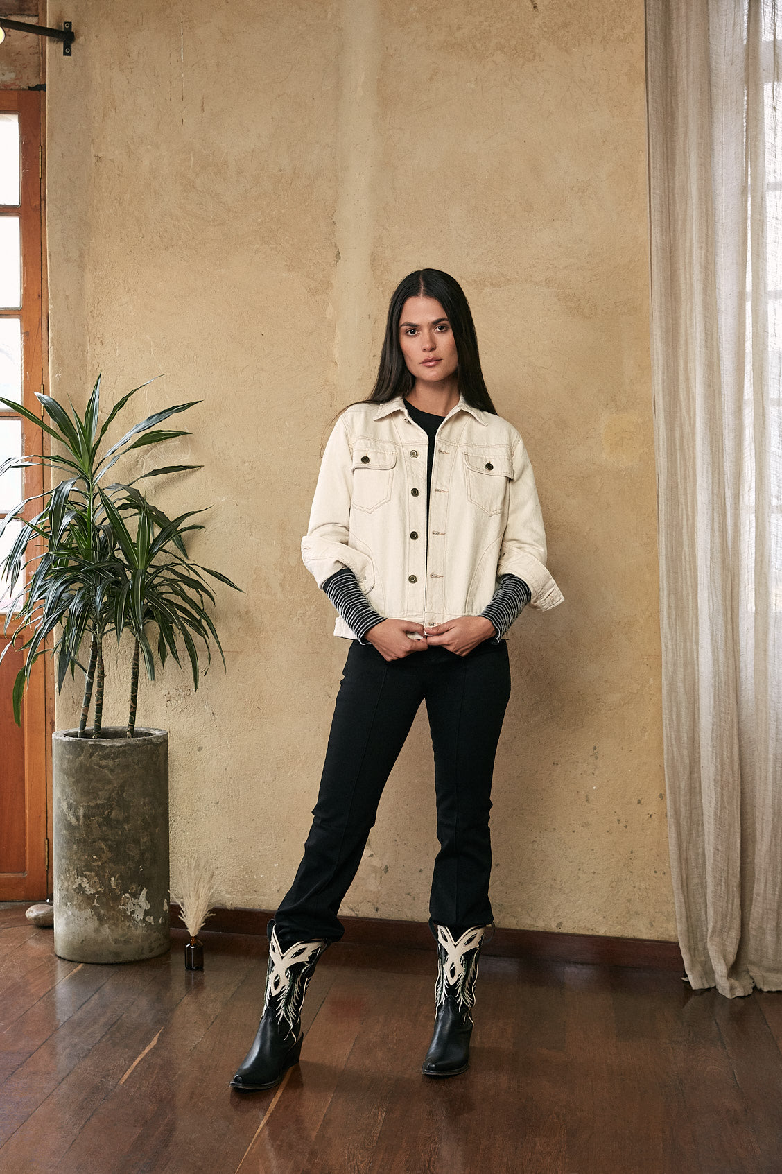 CHAQUETA DENIM/ HABANO